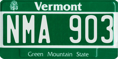 VT license plate NMA903