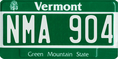 VT license plate NMA904