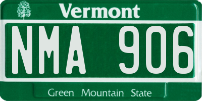 VT license plate NMA906