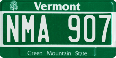 VT license plate NMA907