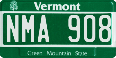 VT license plate NMA908