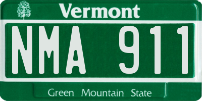 VT license plate NMA911