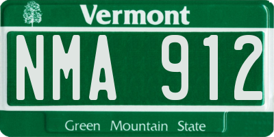 VT license plate NMA912