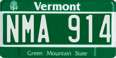 VT license plate NMA914
