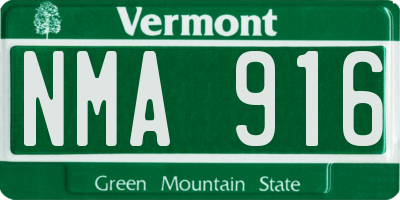 VT license plate NMA916