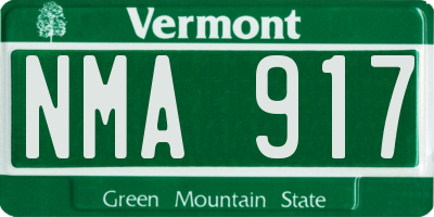 VT license plate NMA917