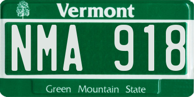 VT license plate NMA918