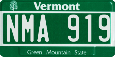 VT license plate NMA919