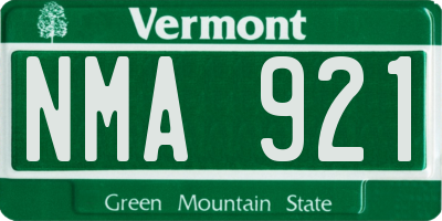 VT license plate NMA921