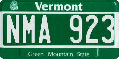 VT license plate NMA923