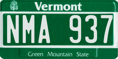 VT license plate NMA937