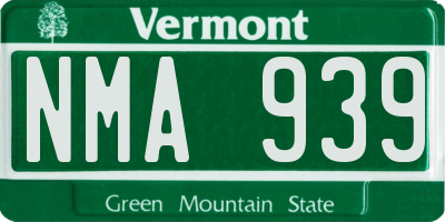 VT license plate NMA939