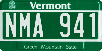 VT license plate NMA941