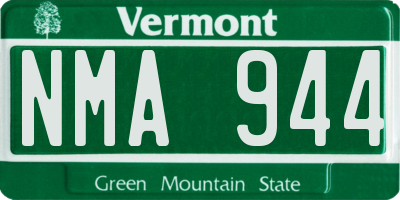 VT license plate NMA944