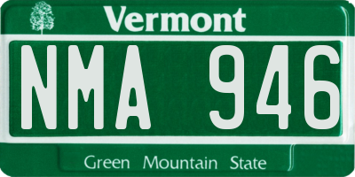 VT license plate NMA946