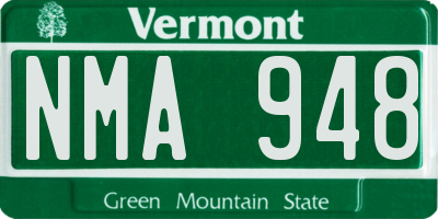 VT license plate NMA948