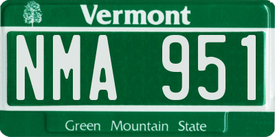 VT license plate NMA951