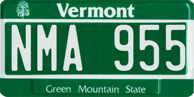 VT license plate NMA955