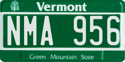 VT license plate NMA956