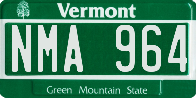 VT license plate NMA964