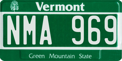 VT license plate NMA969