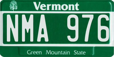 VT license plate NMA976