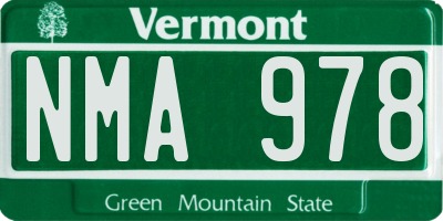 VT license plate NMA978