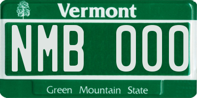 VT license plate NMB000
