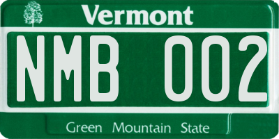 VT license plate NMB002