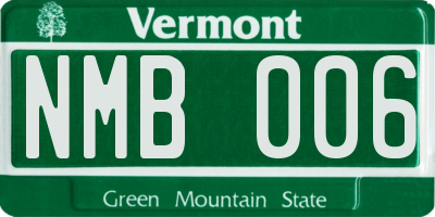 VT license plate NMB006