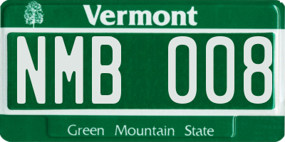 VT license plate NMB008