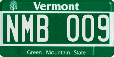 VT license plate NMB009