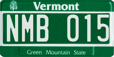 VT license plate NMB015