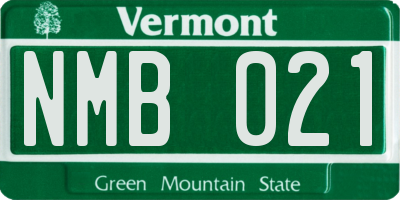VT license plate NMB021