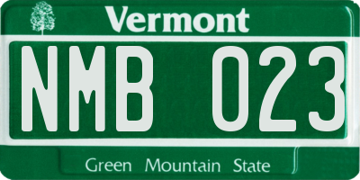VT license plate NMB023