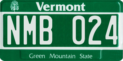 VT license plate NMB024