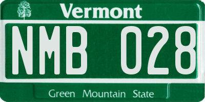 VT license plate NMB028