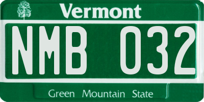 VT license plate NMB032