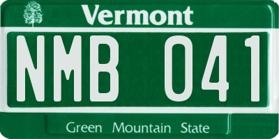VT license plate NMB041