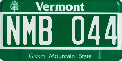 VT license plate NMB044