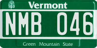 VT license plate NMB046