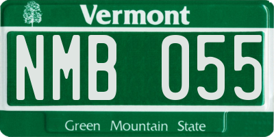 VT license plate NMB055