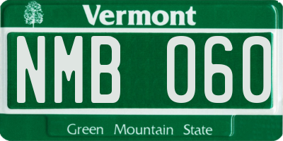 VT license plate NMB060