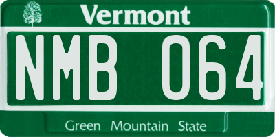VT license plate NMB064