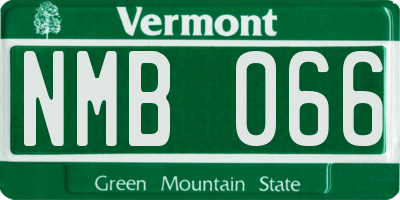 VT license plate NMB066