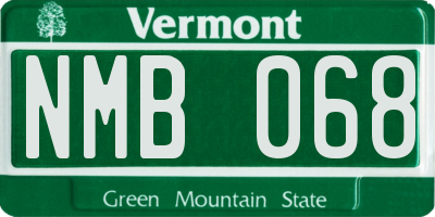 VT license plate NMB068