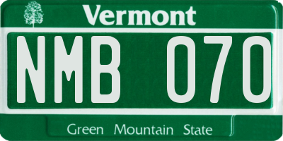VT license plate NMB070
