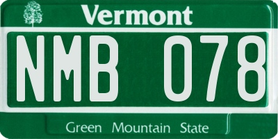 VT license plate NMB078