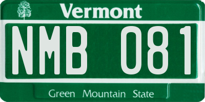 VT license plate NMB081