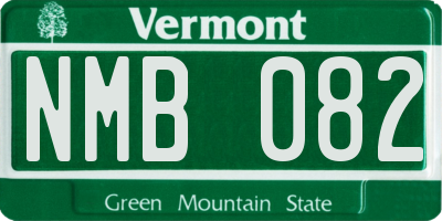 VT license plate NMB082